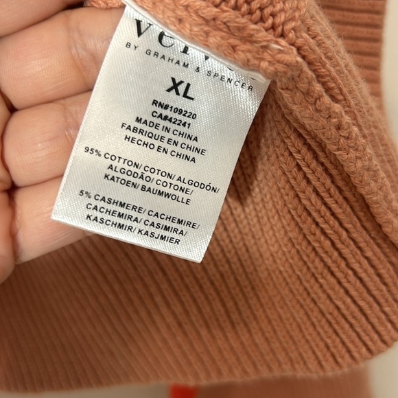 VELVET BY GRAHAM & SPENCER Women's Lucie Cotton Cashmere Striped Polo Sweater XL - Picture 8 of 9